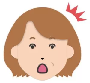 おどろいたニコニコババアの顔