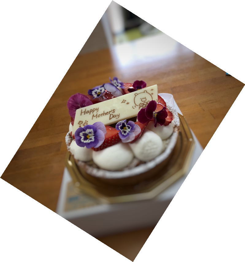 母の日のケーキをぼかしました