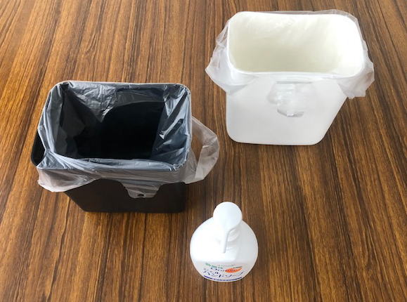 小さなレジ袋がぴったり納まった様子