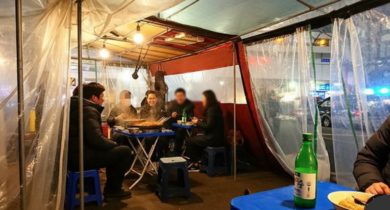 ビニール店舗の中