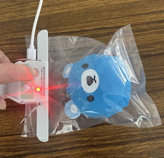 ボタンが光る様子