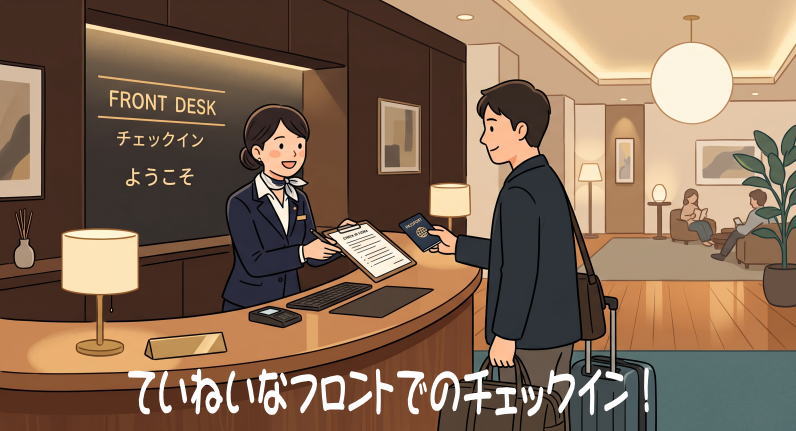 ていねいなフロントのイラスト