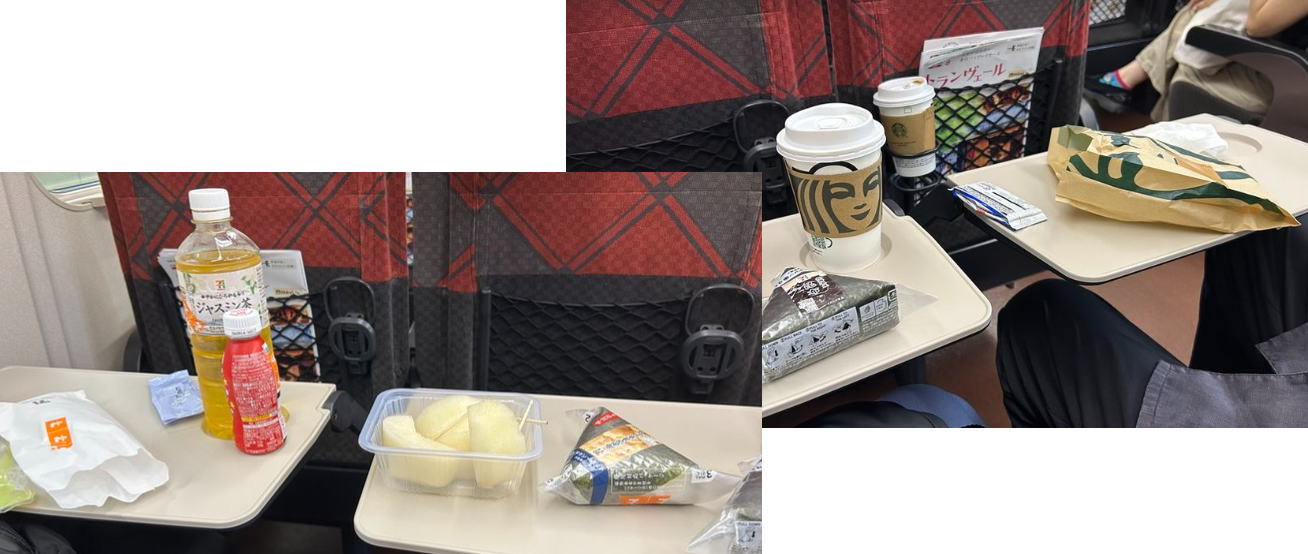 行きの新幹線での朝食