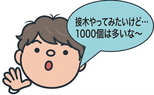 接木1000個は多いと言っているお客様