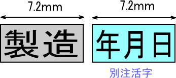 別注活字と標準活字の組み合わせ