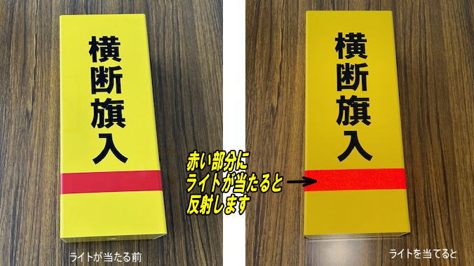 反射材の反射の仕方