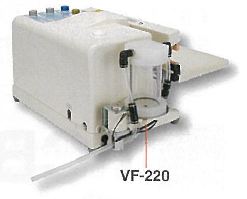 富士インパルスシーラー機V-301に水物フィルターを付けた画像です。