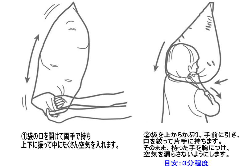 避難用ポリ袋の使用方法（イラストで）