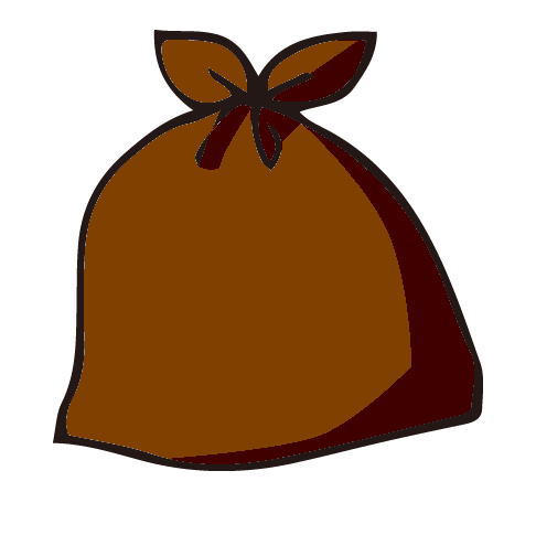 茶色のごみ袋のイラスト