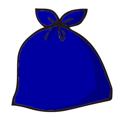 ブルーのごみ袋のイラスト