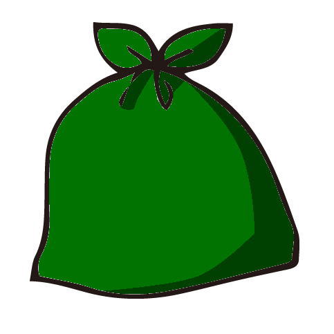 緑のごみ袋のイラスト