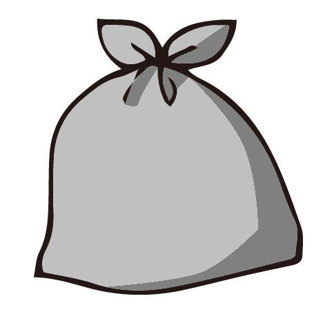 グレーのごみ袋のイラスト