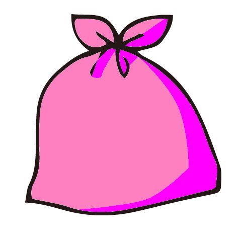 ピンクのごみ袋のイラスト