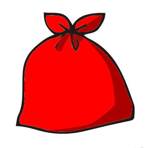 赤のポリ袋のイラスト