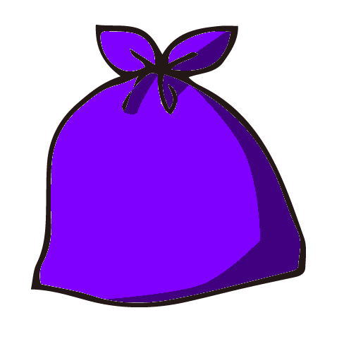 紫のごみ袋のイラスト
