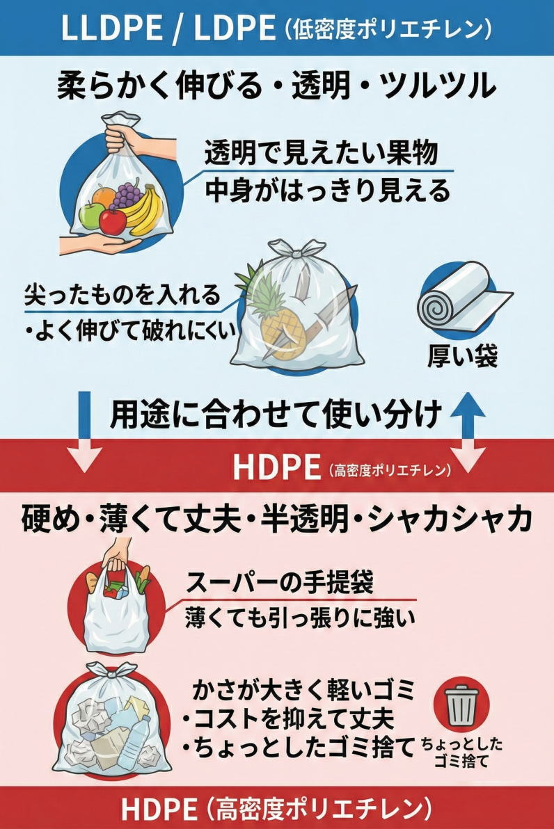 HDポリとLDポリの違い