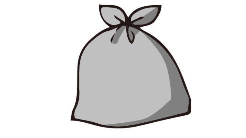 グレーのごみ袋のイラスト