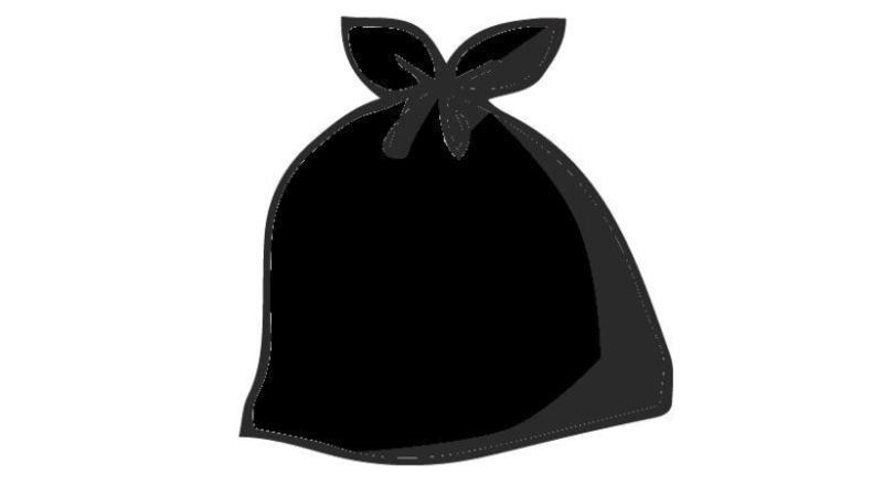 黒のごみ袋のイラスト
