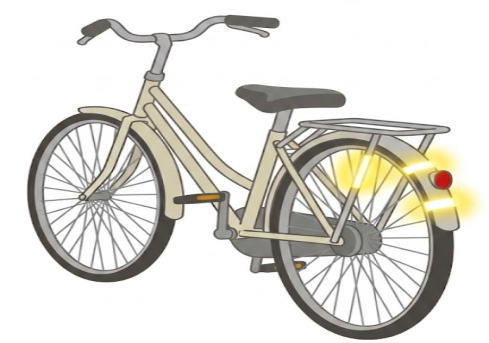 自転車に反射材を着けた様子